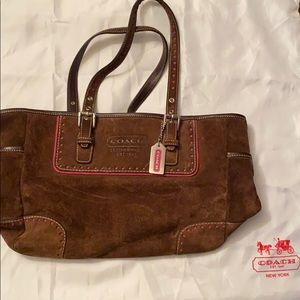 COACH Distressed Leather Hand Bag